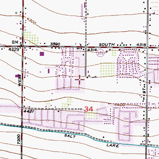 Topographic Map of Bello Park Three, UT