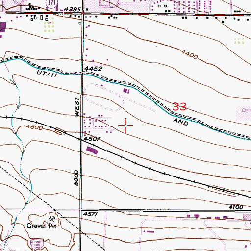 Topographic Map of Bonneville Acres, UT
