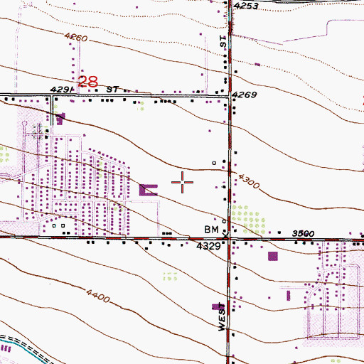 Topographic Map of Centennial Village, UT