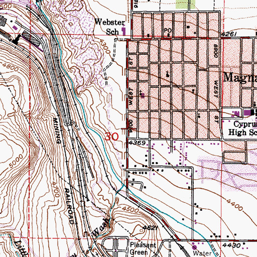 Topographic Map of Copper Cove, UT