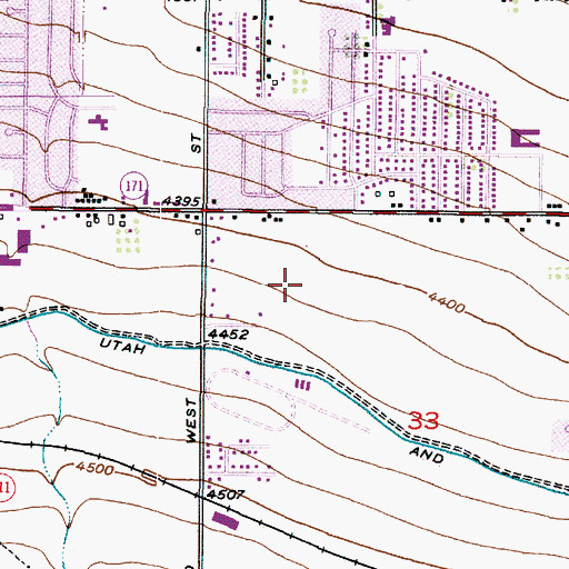 Topographic Map of Copper View Estates, UT