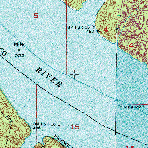 Topographic Map of Evans Landing (historical), AL