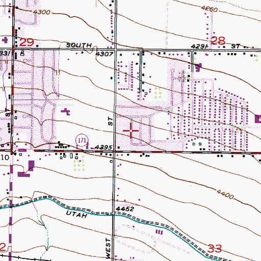 Topographic Map of Cyprus Heights, UT