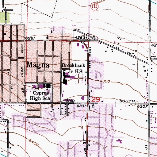 Topographic Map of Flangas, UT