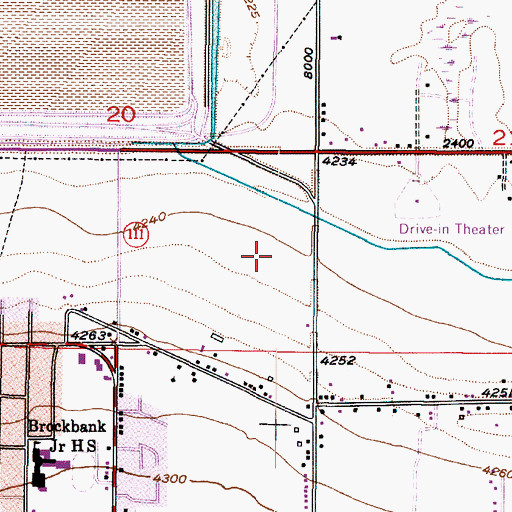 Topographic Map of Green Meadows Estates, UT