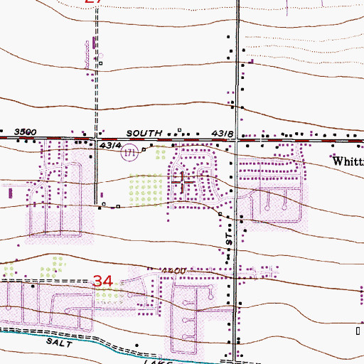Topographic Map of Highland Meadows, UT
