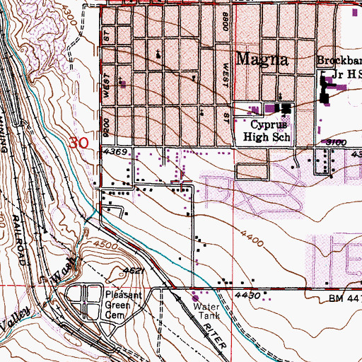 Topographic Map of Hill Gate, UT