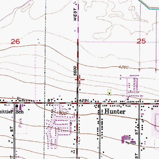 Topographic Map of Hunter Farmes, UT