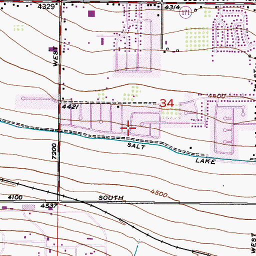 Topographic Map of Kimberly Crest, UT