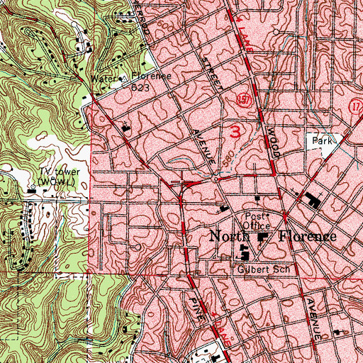 Topographic Map of Faith Baptist Church, AL
