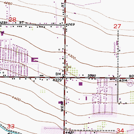 Topographic Map of Orchard View, UT