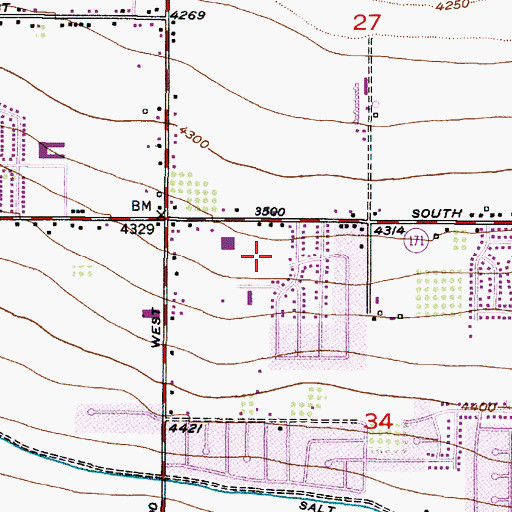 Topographic Map of Sue Ann, UT