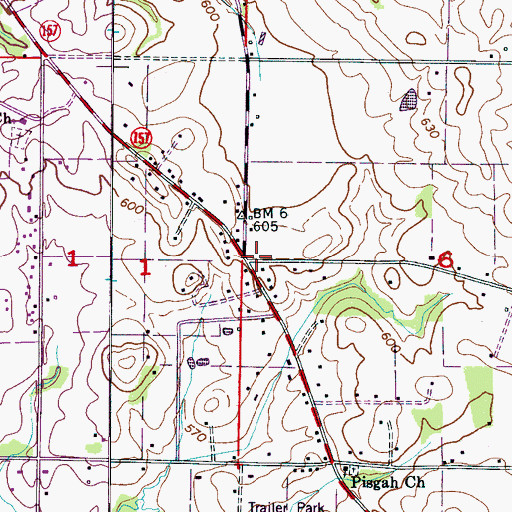 Topographic Map of Fairview, AL