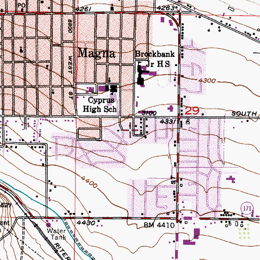 Topographic Map of Thomas Gardens, UT