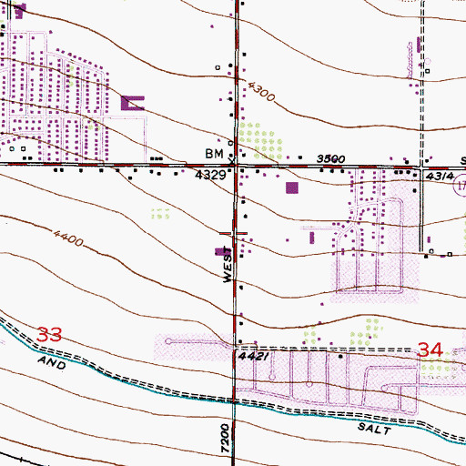 Topographic Map of West Hunter, UT