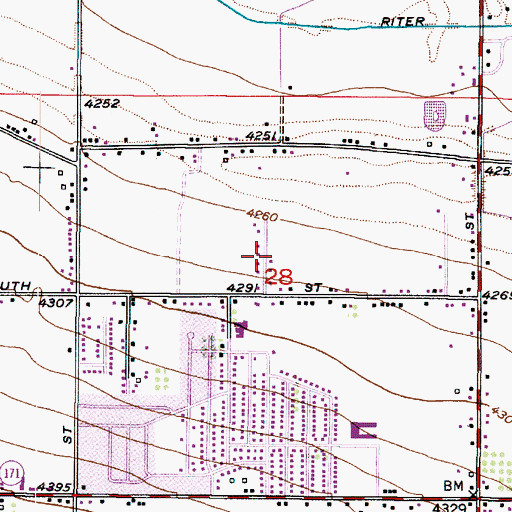 Topographic Map of Whites Way, UT