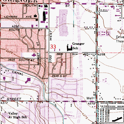 Topographic Map of Bangerter, UT