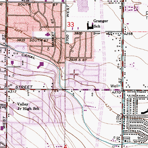 Topographic Map of Bennion Plaza, UT