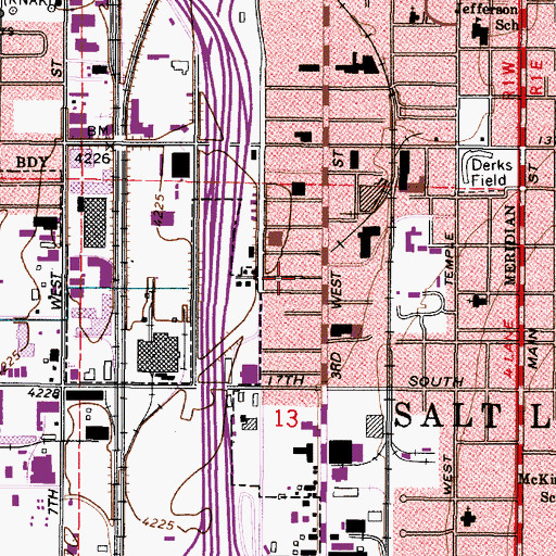 Topographic Map of Burr Oak Addition, UT