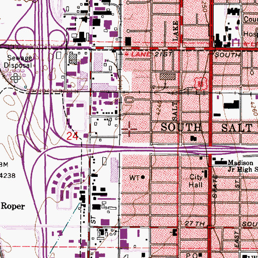 Topographic Map of Burton Acres, UT