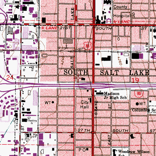 Topographic Map of Burton Place, UT