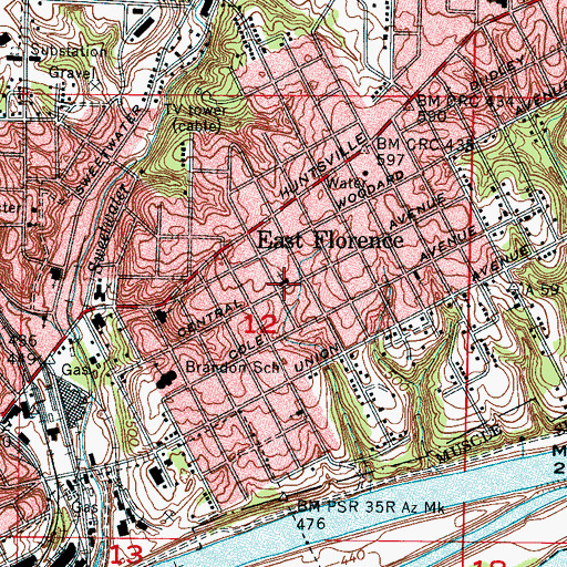 Topographic Map of First Assembly of God Church, AL