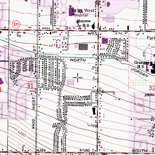 Topographic Map of Central Park Estates, UT