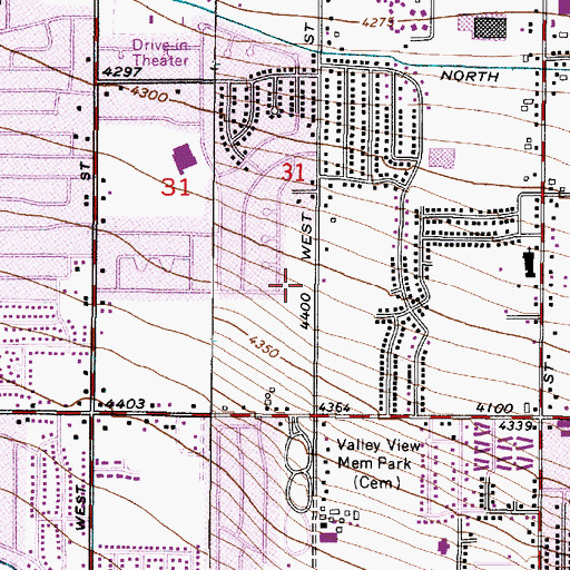 Topographic Map of Cowan West Valley Estates, UT