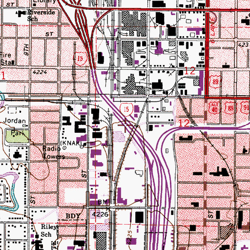 Topographic Map of Fountain Place, UT