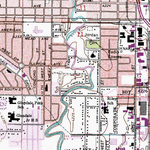 Topographic Map of Glendale Park Plat A East, UT
