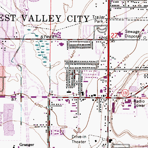 Topographic Map of Granger Park, UT
