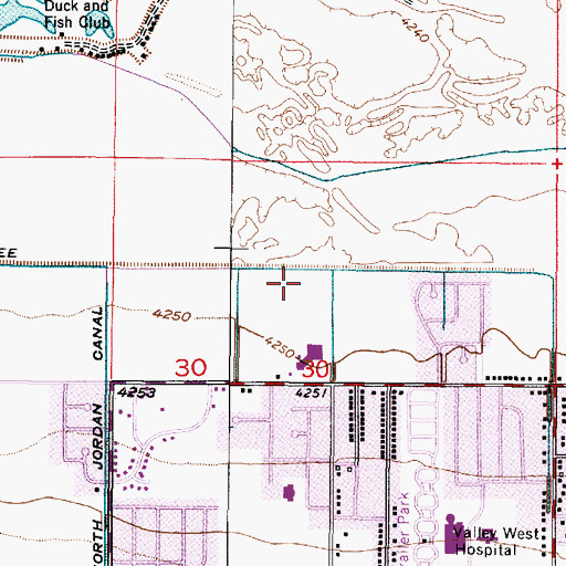 Topographic Map of Granger West, UT