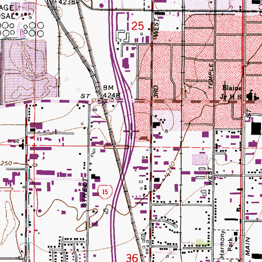 Topographic Map of Green Acres, UT