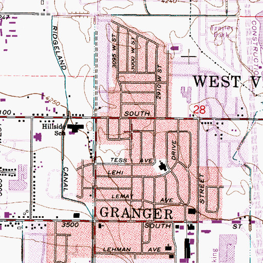 Topographic Map of Hillsdale, UT