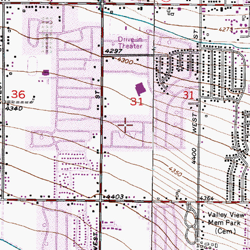 Topographic Map of Huntington Place, UT