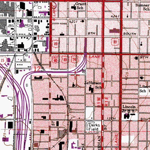 Topographic Map of Jefferson Street, UT