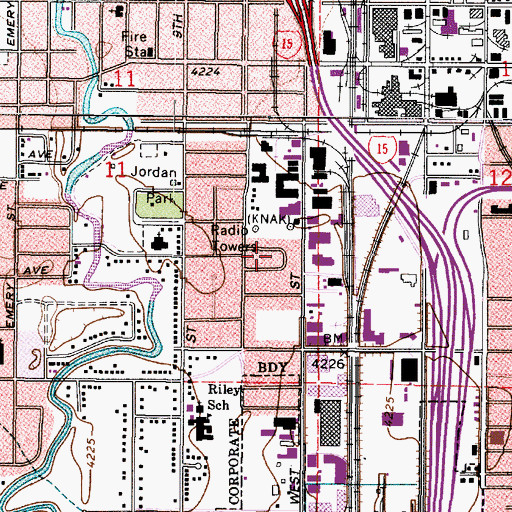 Topographic Map of Jordan Park, UT