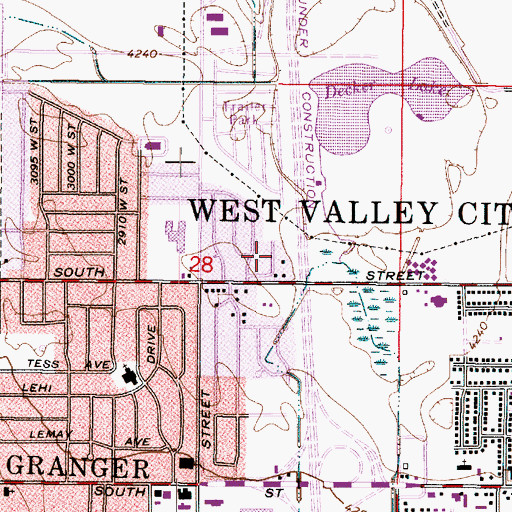 Topographic Map of Lakeside, UT