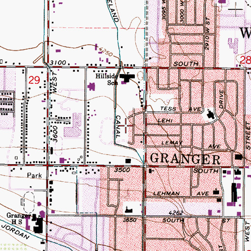 Topographic Map of Lee Ann, UT