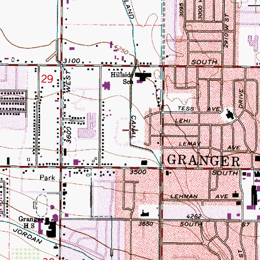 Topographic Map of Meadow Valley, UT