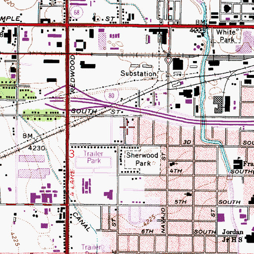 Topographic Map of Miles and Hamiltons Addition, UT