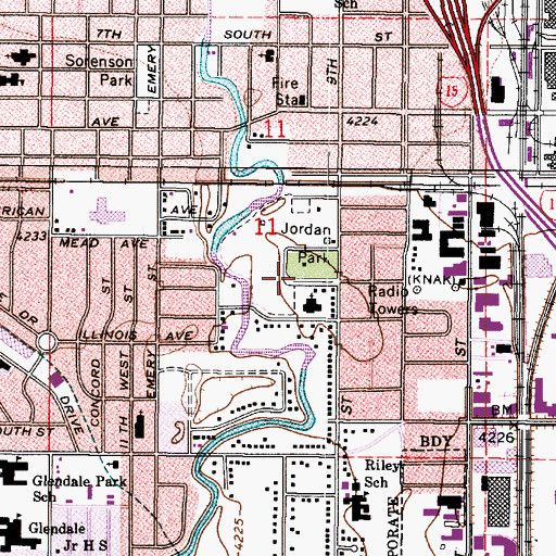 Topographic Map of Muscatine Park, UT
