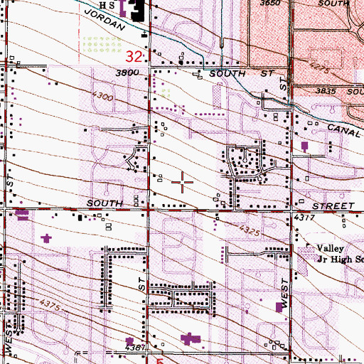 Topographic Map of Peachwood, UT