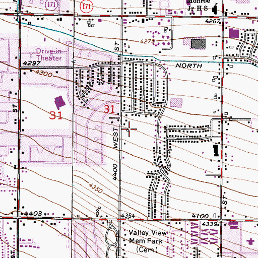 Topographic Map of Petersen Estates, UT
