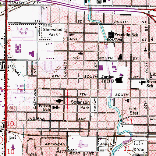 Topographic Map of Poplar Place, UT