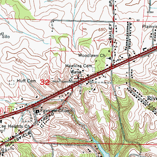 Topographic Map of Florence Boulevard Missionary Baptist Church, AL