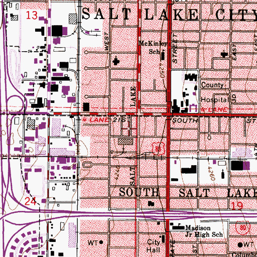 Topographic Map of South Boulevard, UT
