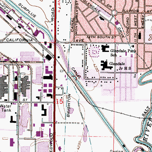 Topographic Map of South Glendale, UT