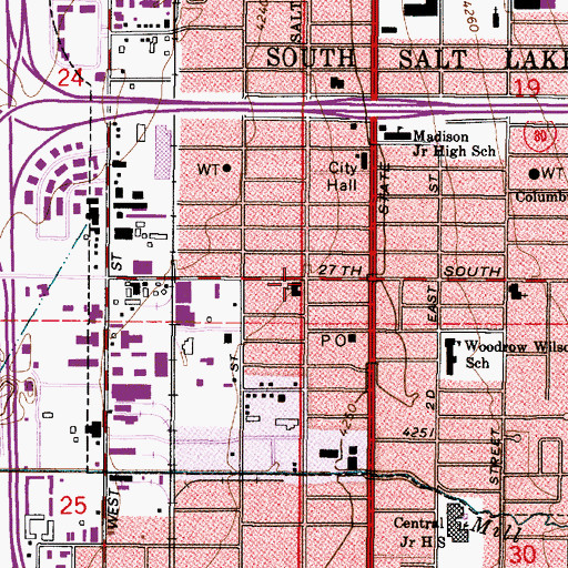 Topographic Map of Southgate Park, UT