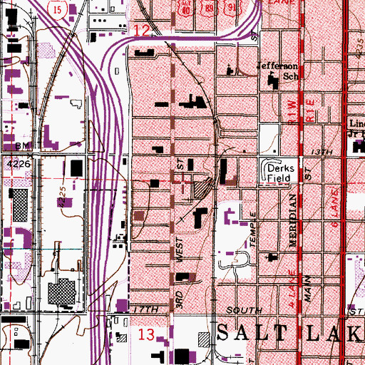 Topographic Map of Temple View, UT
